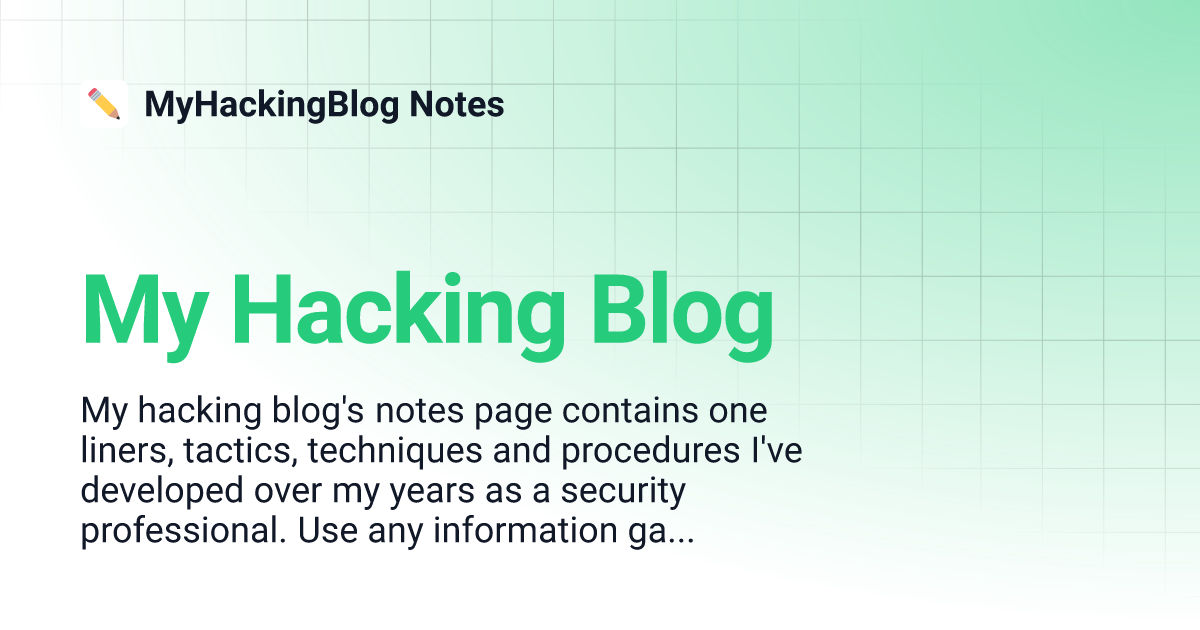 My hacking blog myhackingblog notes