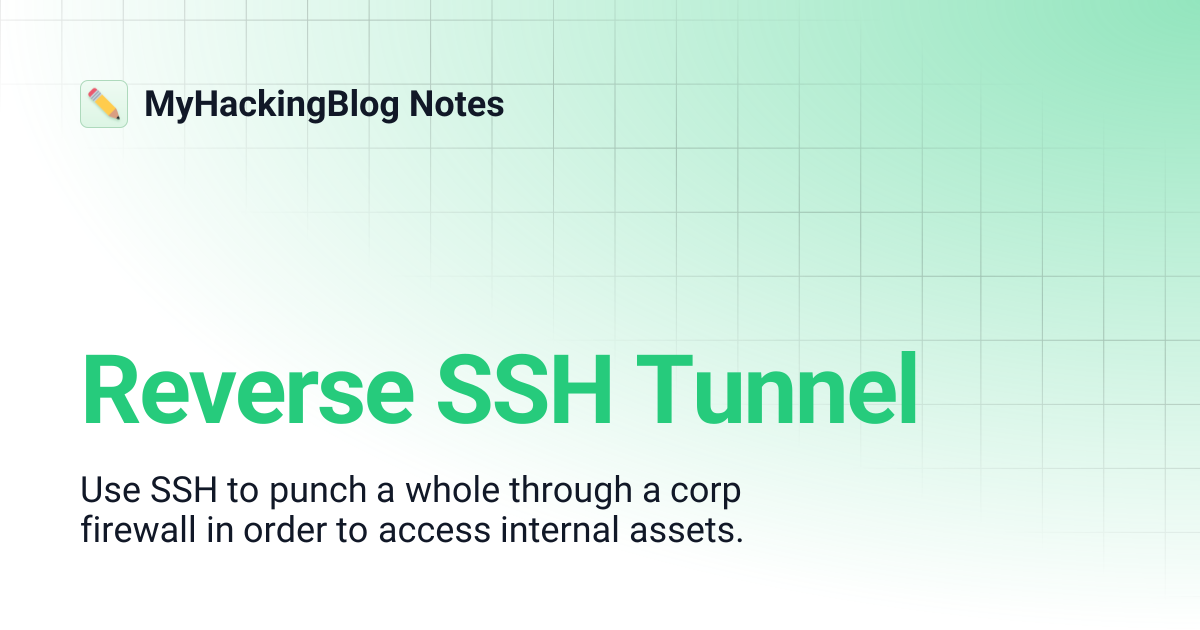 Reverse SSH Tunnel | MyHackingBlog Notes