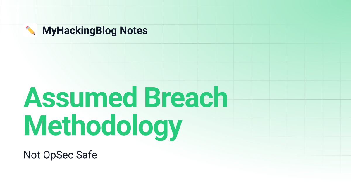 Assumed breach methodology myhackingblog notes